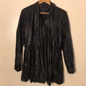Vegan leather trench coat